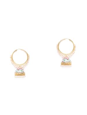 white metal jhumka earring - 17547563 - Standard Image - 2