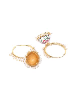 white metal jhumka earring - 17547563 - Standard Image - 3
