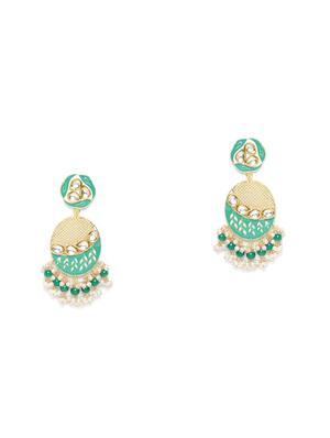 green metal drop earring - 17547596 - Standard Image - 2