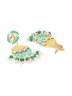 green metal drop earring - 17547596 - Standard Image - 3