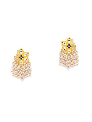 gold metal drop earring - 17547622 - Standard Image - 2