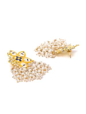 gold metal drop earring - 17547622 - Standard Image - 3