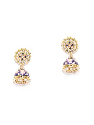 blue metal drop earring - 17547623 - Standard Image - 2