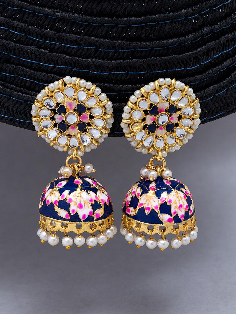 blue metal drop earring - 17547623 - Zoom Image - 1