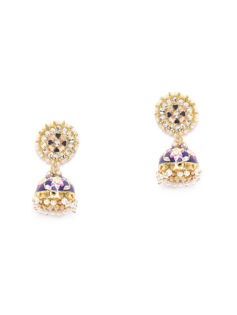 blue metal drop earring - 17547623 - Zoom Image - 2