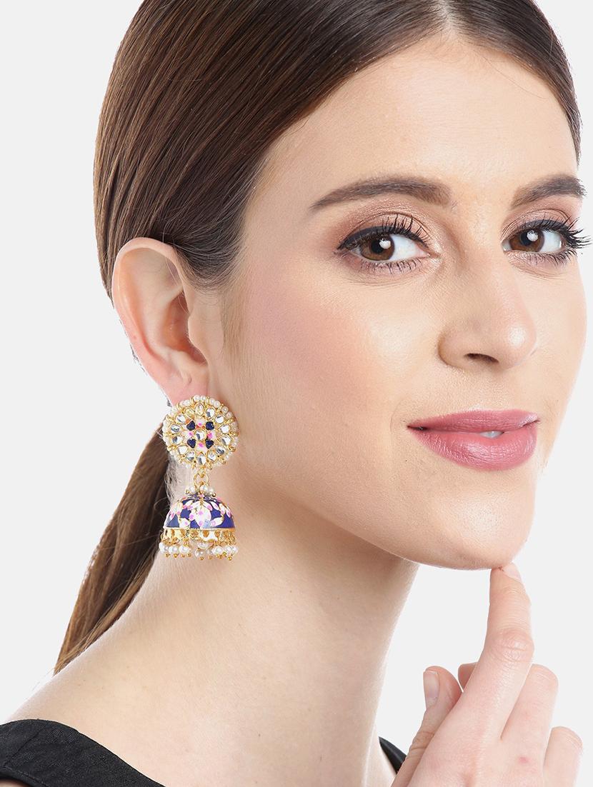 blue metal drop earring - 17547623 - Zoom Image - 4