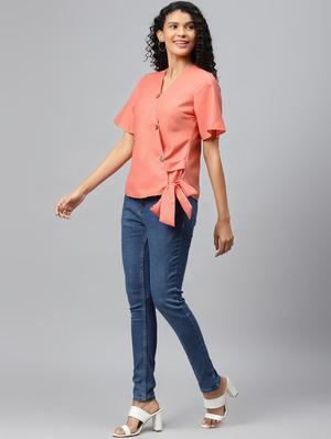 button up wrap top - 17547739 - Standard Image - 4
