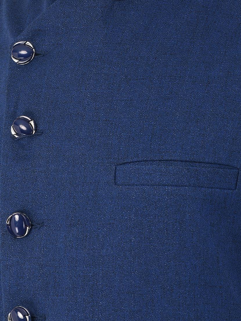 blue solid nehru jacket - 17547747 - Zoom Image - 4