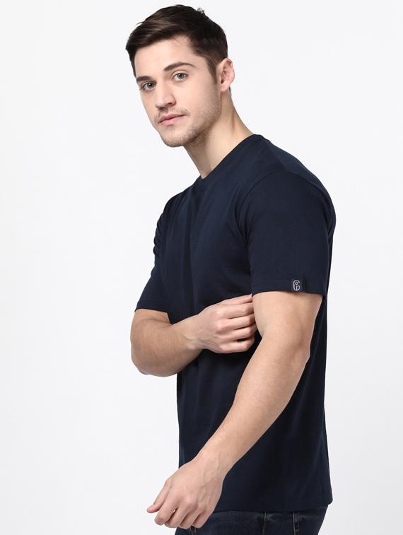 navy blue solid t-shirt - 17548040 - Zoom Image - 2
