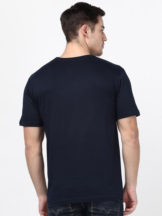 navy blue solid t-shirt - 17548040 - Zoom Image - 3