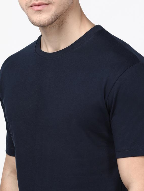 navy blue solid t-shirt - 17548040 - Zoom Image - 4