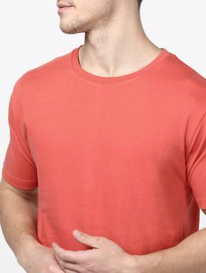 peach solid t-shirt - 17548044 - Standard Image - 4