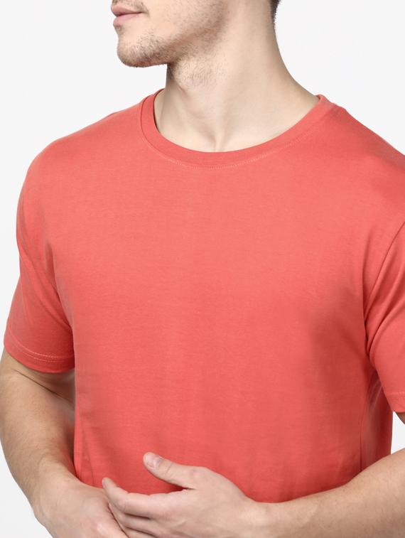 peach solid t-shirt - 17548044 - Zoom Image - 4