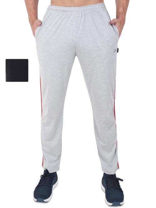 black and grey set of 2 full length track pant - 17548051 - Standard Image - 1