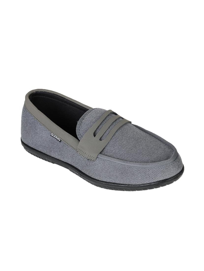 grey canvas slip on loafers - 17548155 - Zoom Image - 1