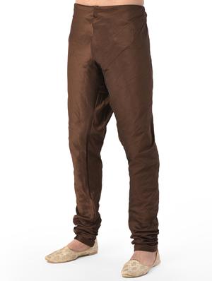 brown solid kurta pyjama ethnic wear set with beige nehru jacket - 17548180 - Standard Image - 4