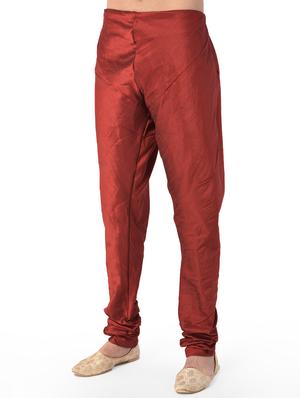 maroon solid kurta pajama ethnic wear set with orange nehru jacket - 17548196 - Standard Image - 4