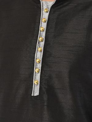 black solid dhoti kurta ethnic wear set - 17548213 - Standard Image - 4