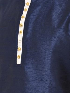 navy blue solid kurta dhoti ethnic wear set - 17548223 - Standard Image - 4