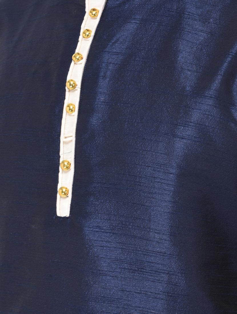navy blue solid kurta dhoti ethnic wear set - 17548223 - Zoom Image - 4