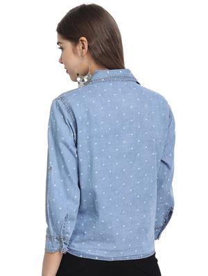 tie front denim shirt - 17548362 - Standard Image - 3