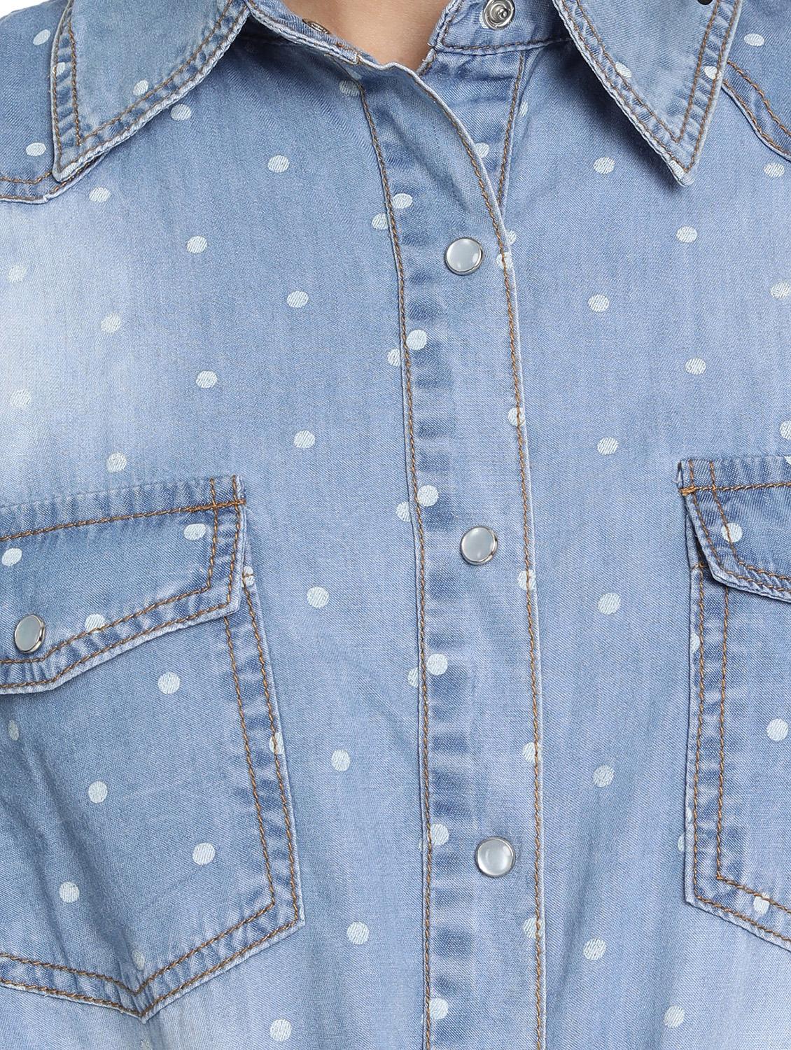 tie front denim shirt - 17548362 - Zoom Image - 4