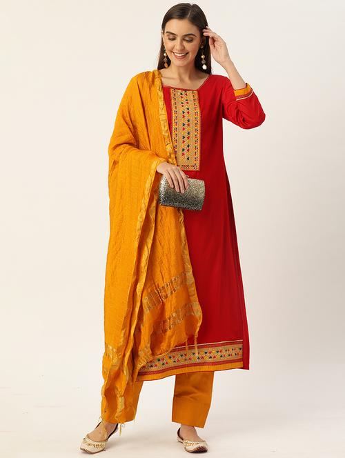 embroidered unstitched suit - 17548835 - Standard Image - 1