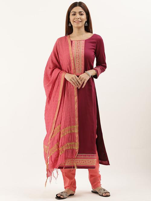 embroidered unstitched suit - 17548837 - Standard Image - 1