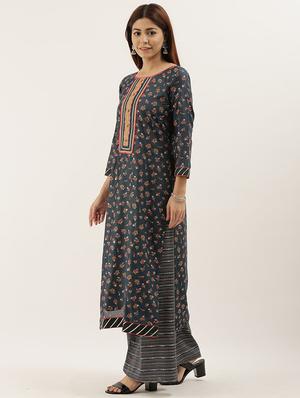 printed unstitched suit - 17548839 - Standard Image - 2