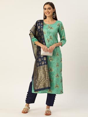 zari work unstitched suit - 17548843 - Standard Image - 4