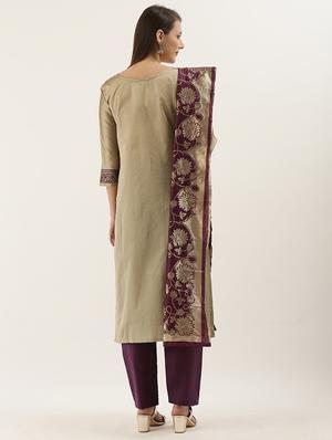 zari work unstitched suit - 17548844 - Standard Image - 3