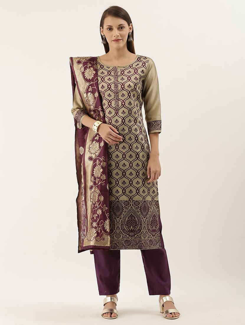 zari work unstitched suit - 17548844 - Zoom Image - 1
