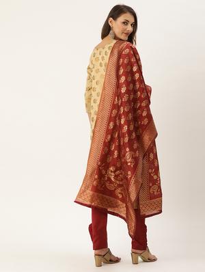zari work unstitched suit - 17548845 - Standard Image - 3