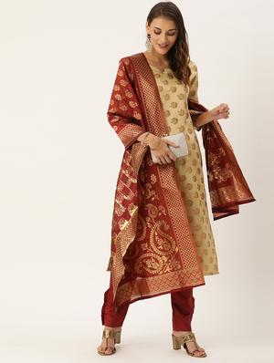zari work unstitched suit - 17548845 - Standard Image - 4