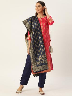 zari work unstitched suit - 17548849 - Standard Image - 4