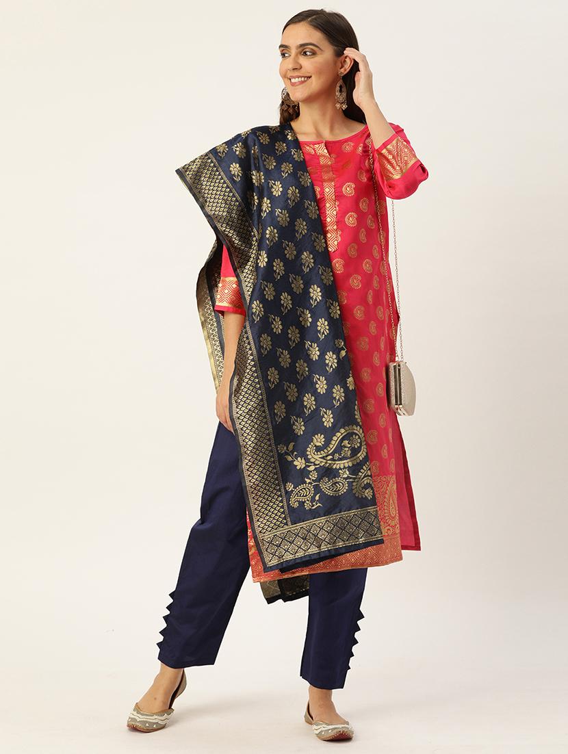 zari work unstitched suit - 17548849 - Zoom Image - 4