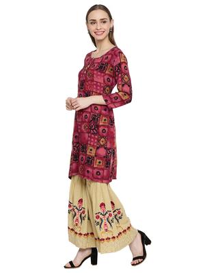 printed kurta sharara set - 17548853 - Standard Image - 2