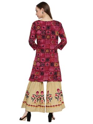 printed kurta sharara set - 17548853 - Standard Image - 3