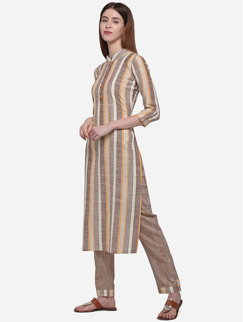 striped kurta pant set - 17548856 - Zoom Image - 2