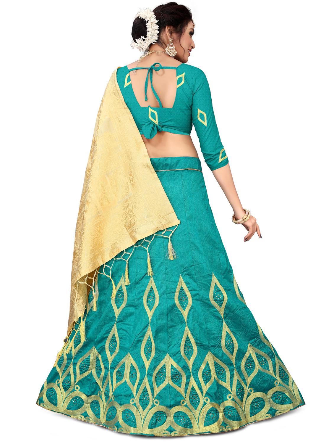 embroidered flared lehenga - 17548867 - Zoom Image - 3