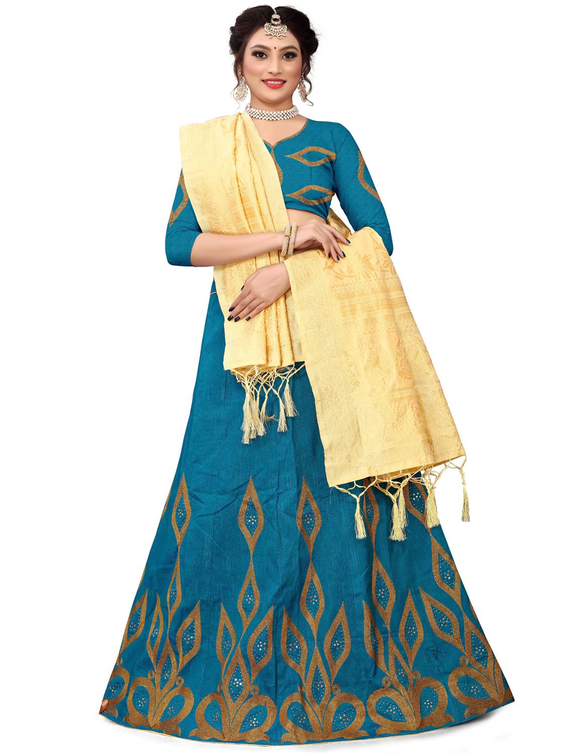 embroidered flared lehenga - 17548868 - Zoom Image - 1