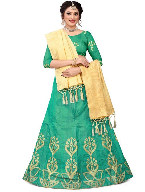 embroidered flared lehenga - 17548871 - Standard Image - 1