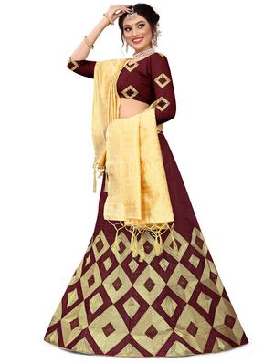 embroidered flared lehenga - 17548878 - Standard Image - 2