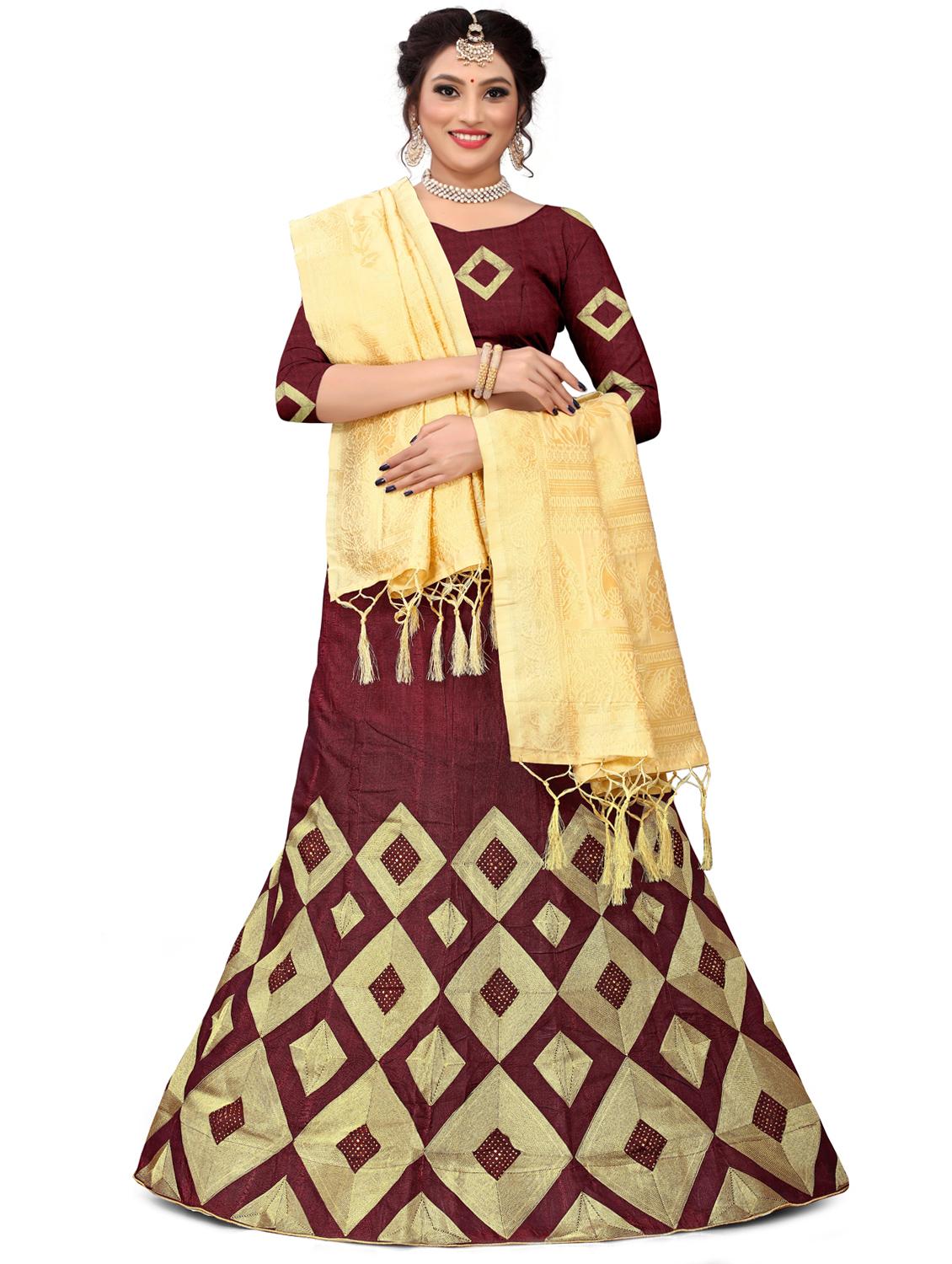 embroidered flared lehenga - 17548878 - Zoom Image - 1