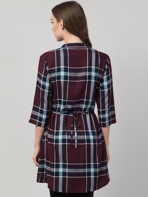 maroon rayon regular tunic - 17548886 - Standard Image - 3