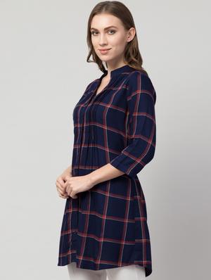 blue rayon regular tunic - 17548888 - Standard Image - 2