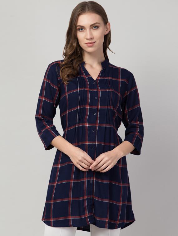 blue rayon regular tunic - 17548888 - Zoom Image - 1