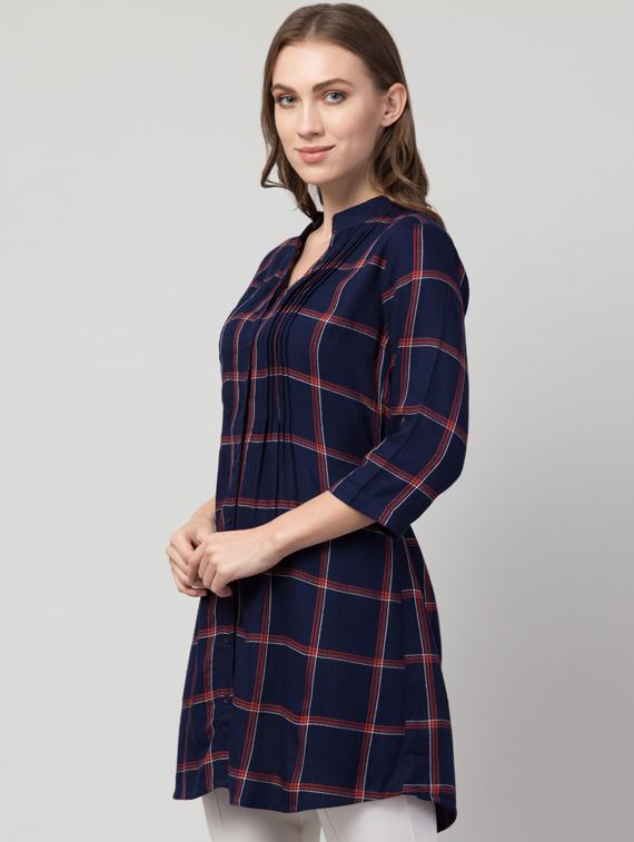 blue rayon regular tunic - 17548888 - Zoom Image - 2