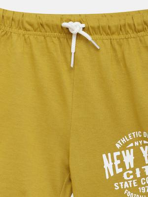 gold cotton shorts & three fourth - 17548909 - Standard Image - 3