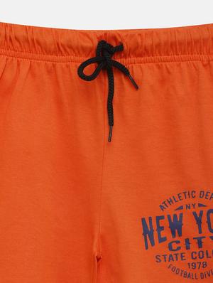 orange cotton shorts & three fourth - 17548910 - Standard Image - 3